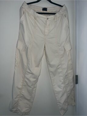 ASOS Cream Cargo Trousers with Utility Pockets